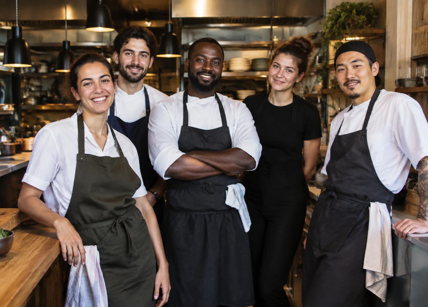 Équipe de démonstration du restaurant