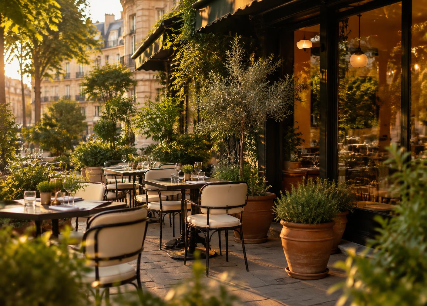 Terrasse arborée